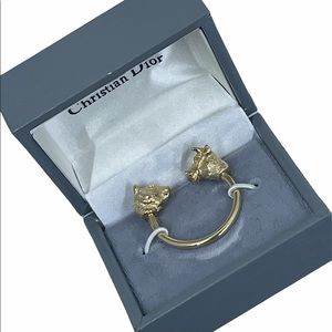 Gold Christian Dior key ring